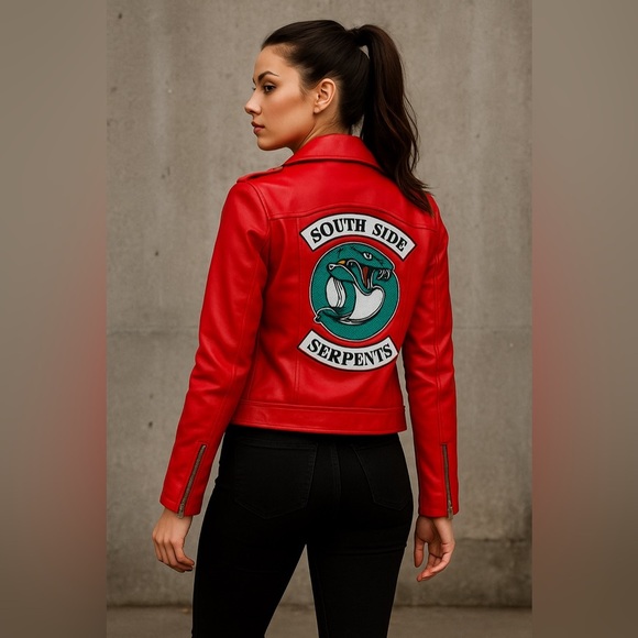 Riverdale Jackets & Blazers - Riverdale South Side Serpents Red Faux Leather Jacket – Women’s L